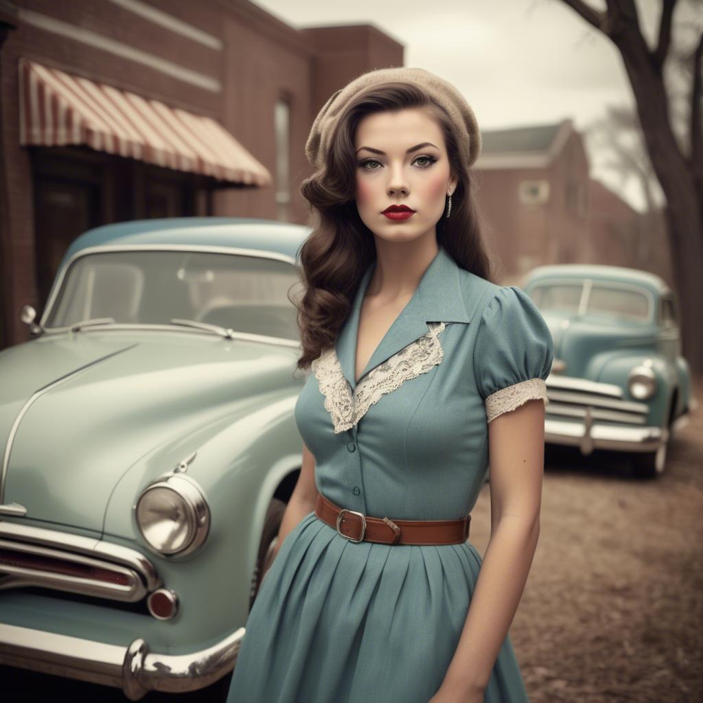 A stunning image of american model in vintage settings.