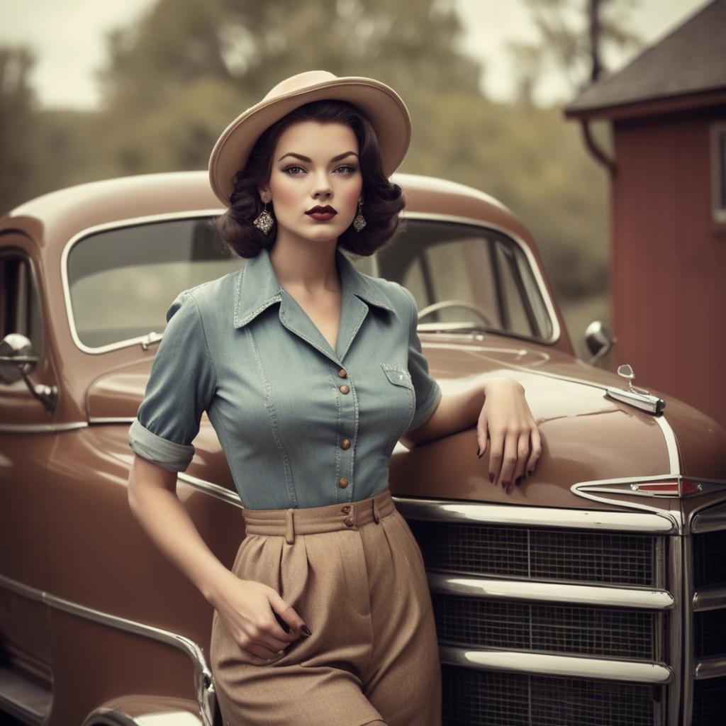 A stunning image of american model in vintage settings.