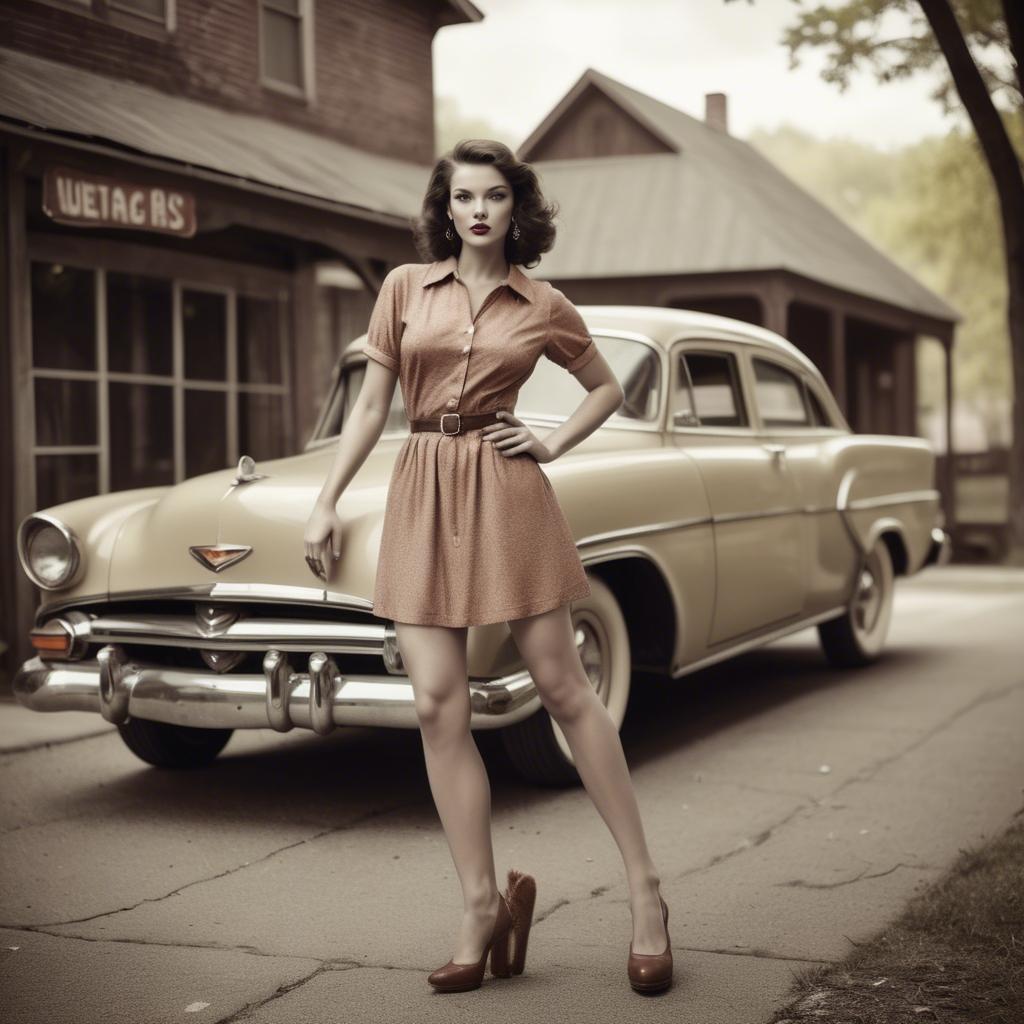 A stunning image of american model in vintage settings.