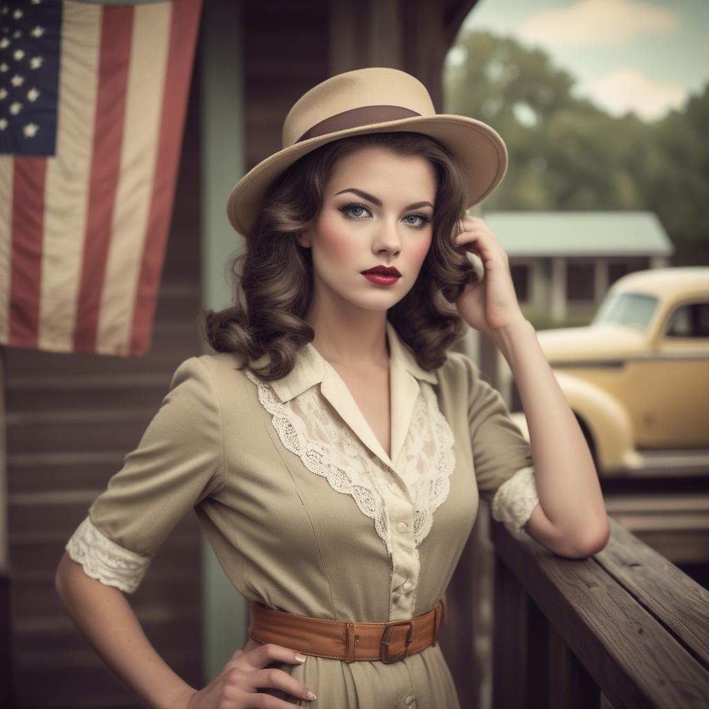 A stunning image of american model in vintage settings.