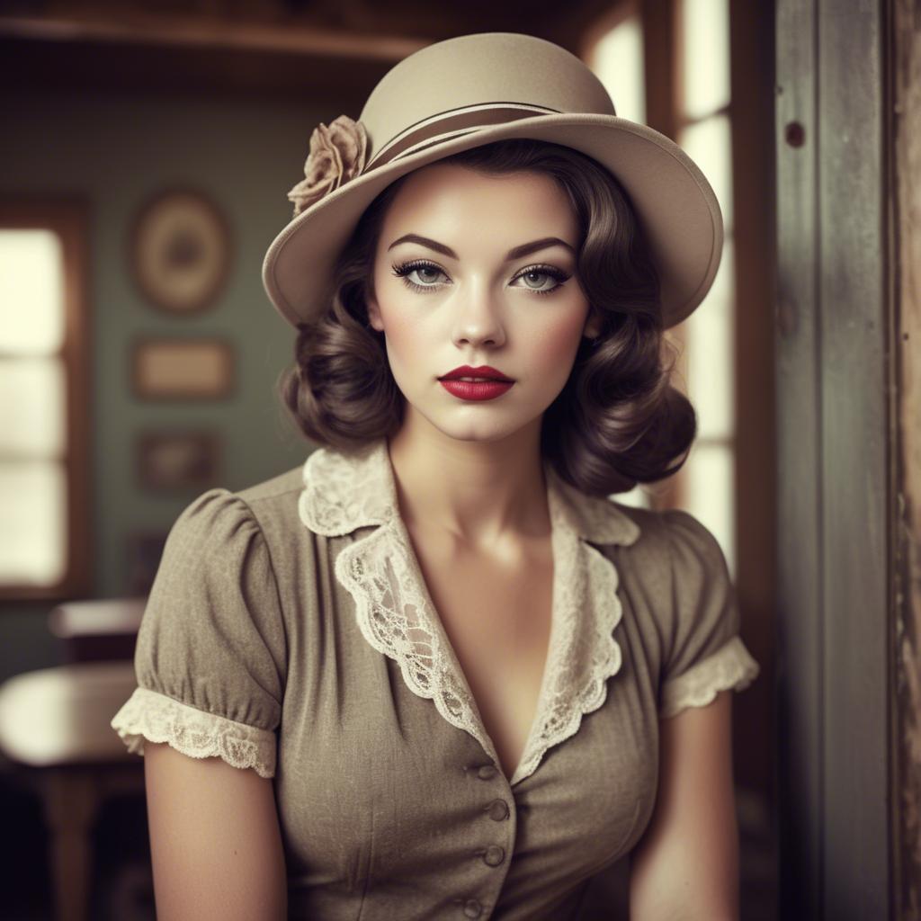A stunning image of american model in vintage settings.