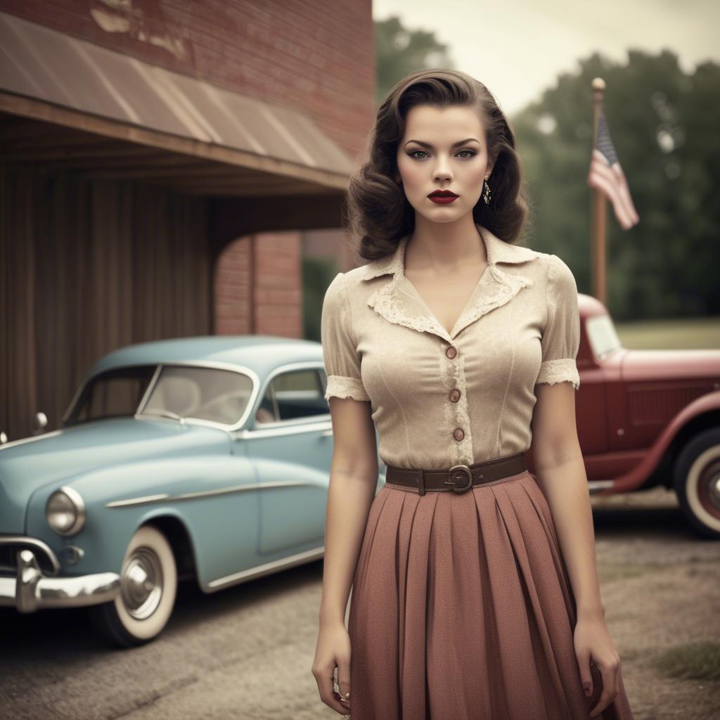 A stunning image of american model in vintage settings.