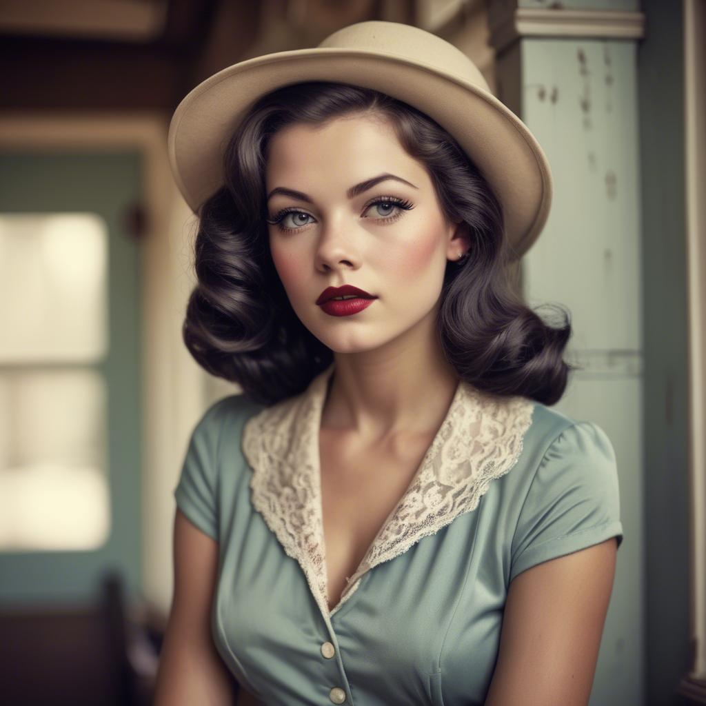 A stunning image of american model in vintage settings.