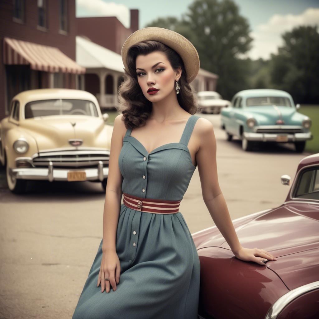 A stunning image of american model in vintage settings.