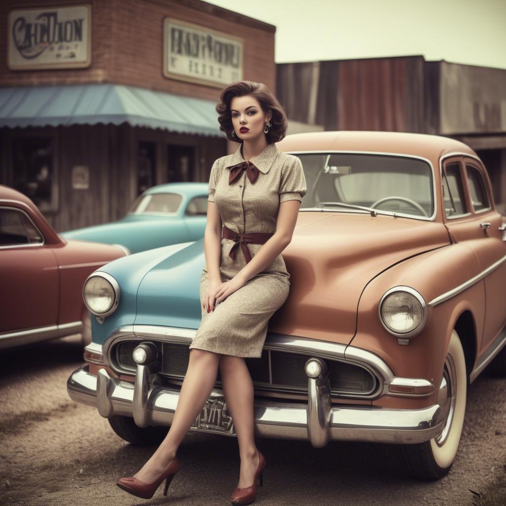 A stunning image of american model in vintage settings.