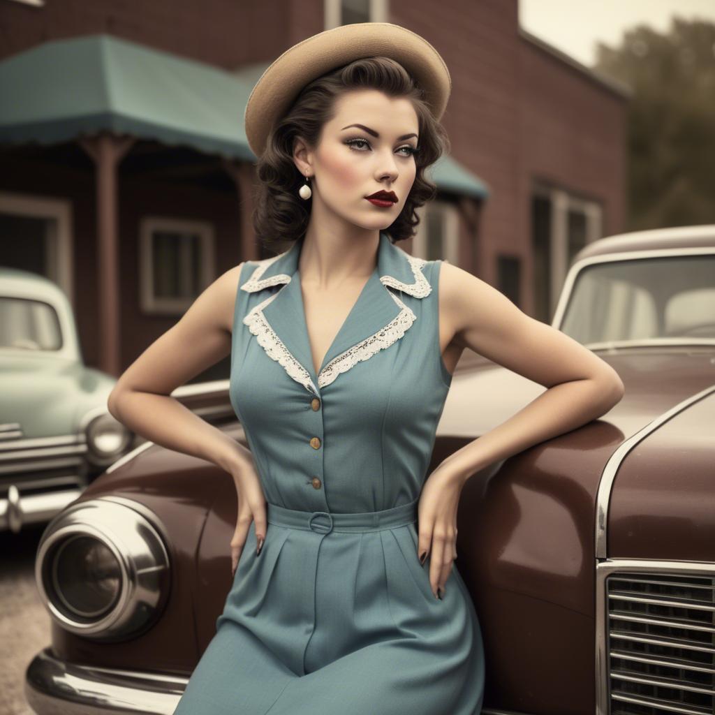 A stunning image of american model in vintage settings.
