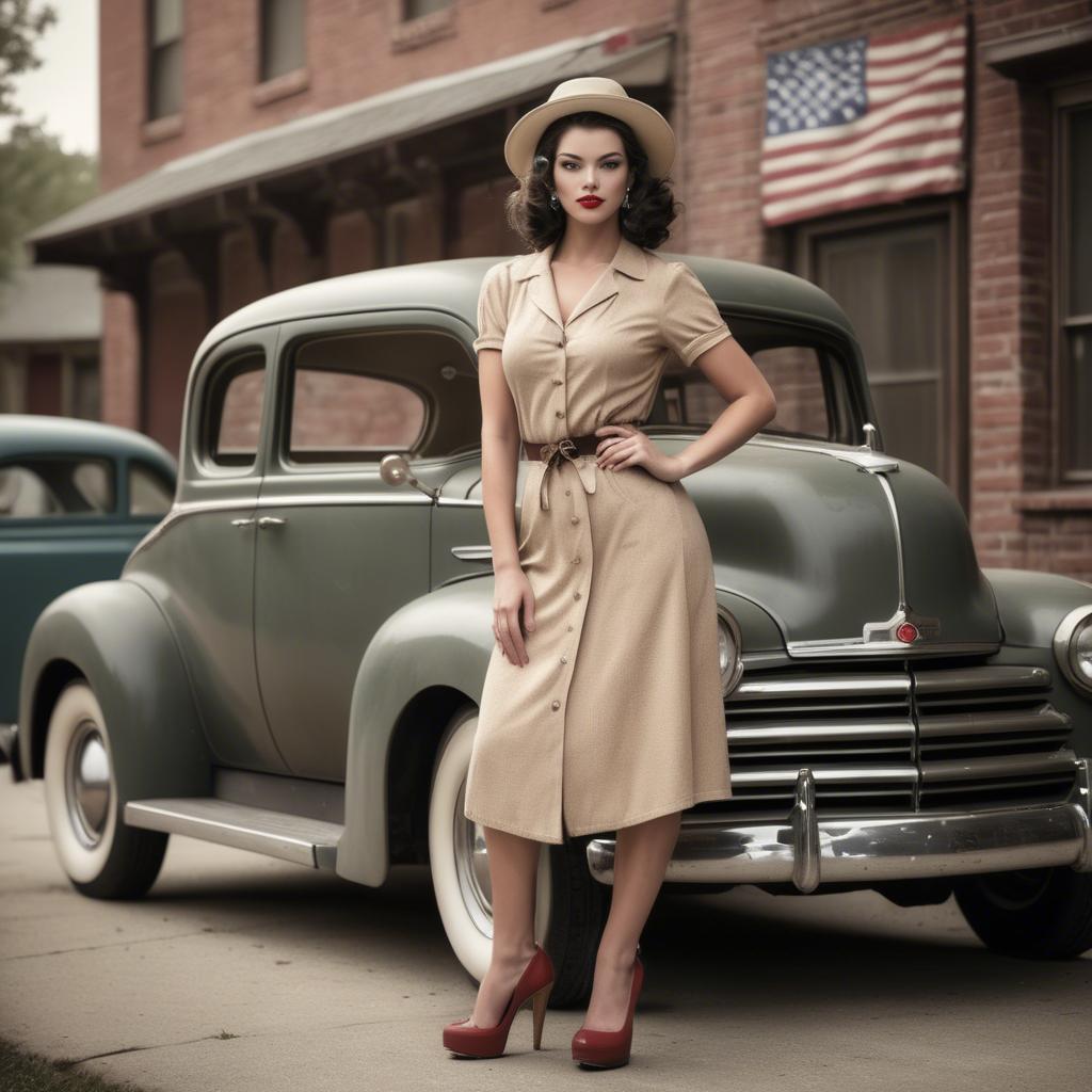 A stunning image of american model in vintage settings.