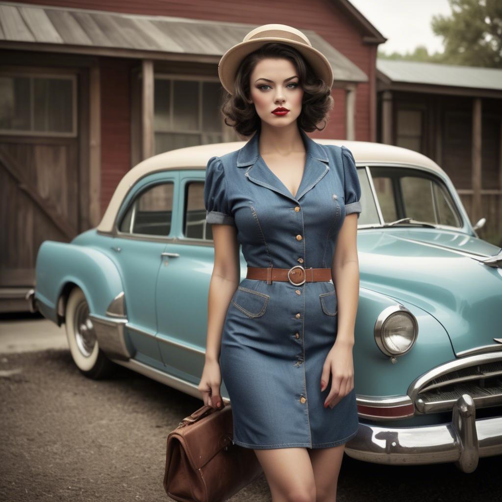 A stunning image of american model in vintage settings.