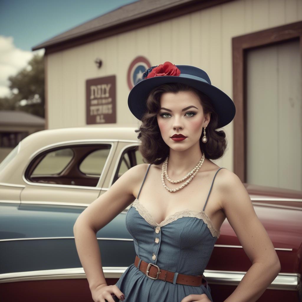 A stunning image of american model in vintage settings.