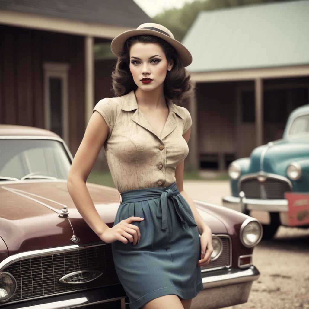 A stunning image of american model in vintage settings.