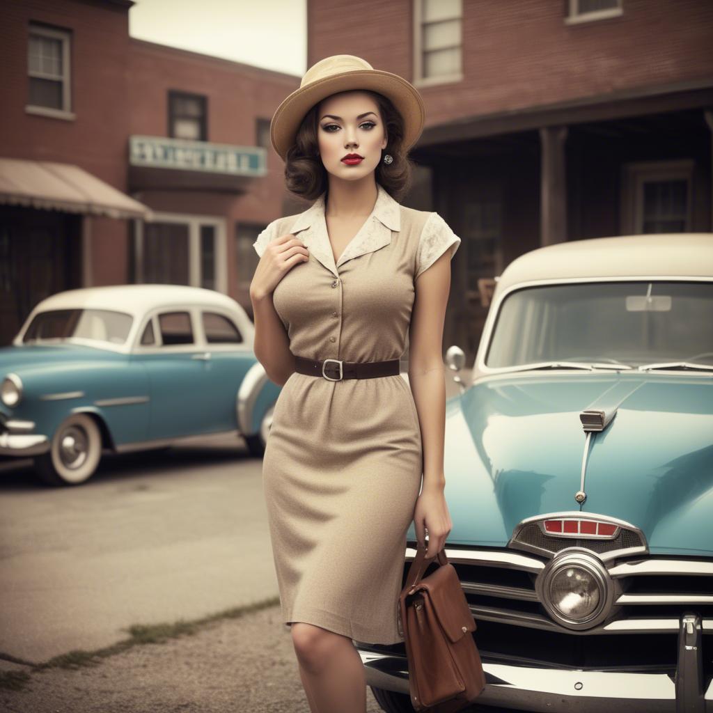 A stunning image of american model in vintage settings.
