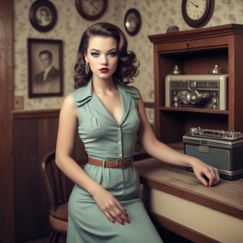A stunning image of american model in vintage settings.