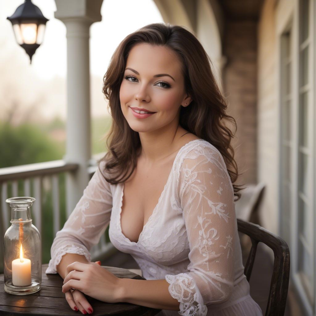 A stunning image of american woman in romantic settings.