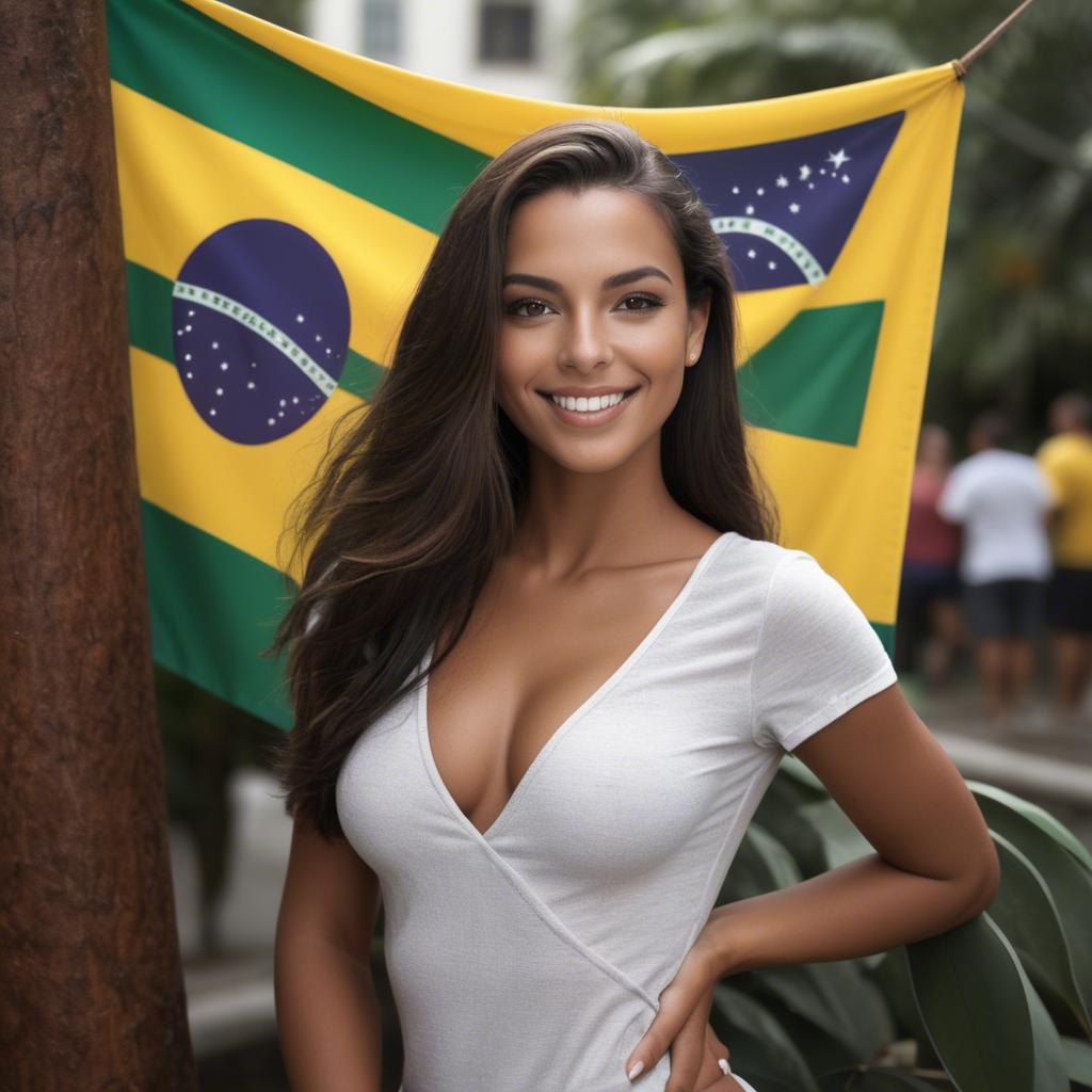 A stunning image of brazilian beauty with radiant confidence.
