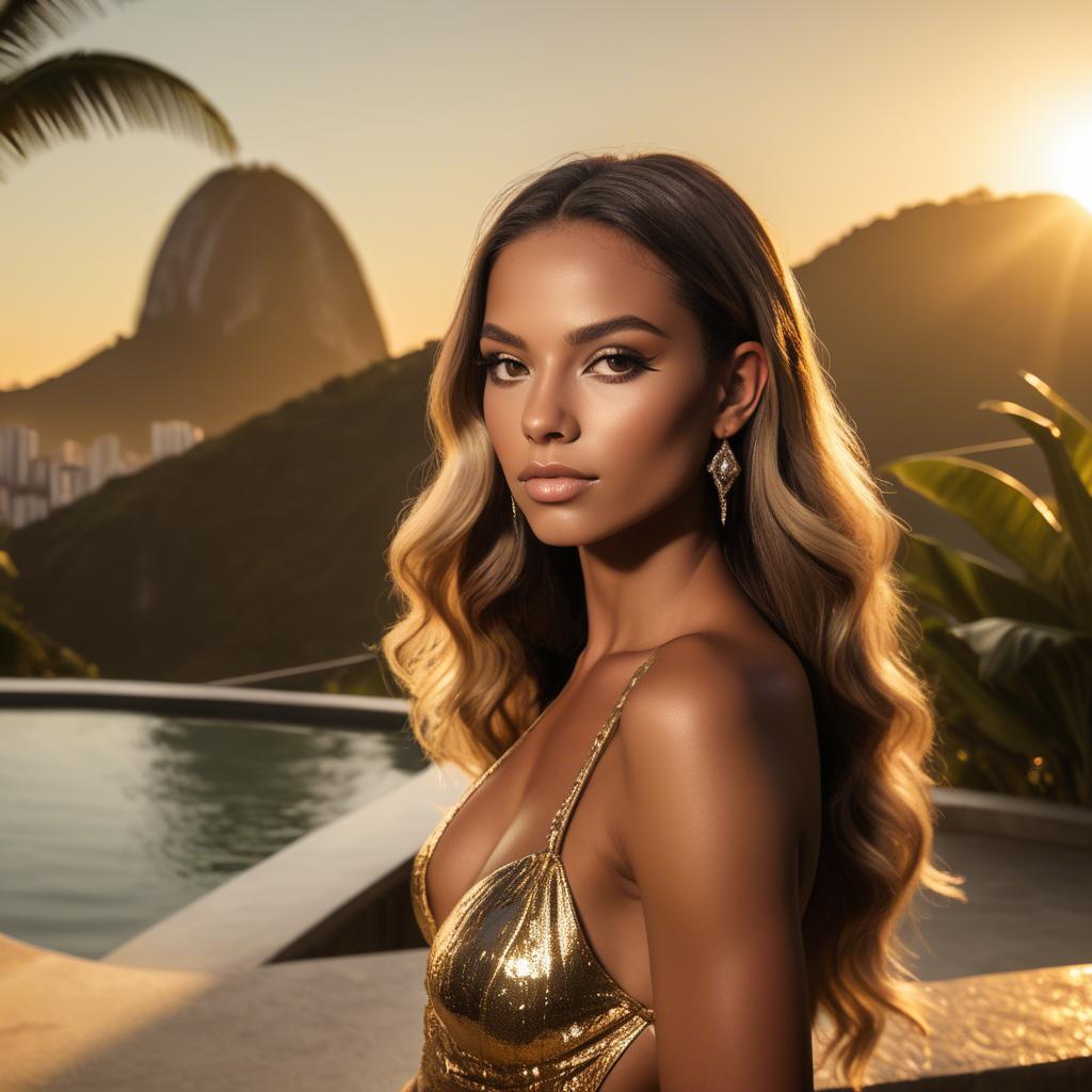 A stunning image of brazilian glamour in golden hour light.