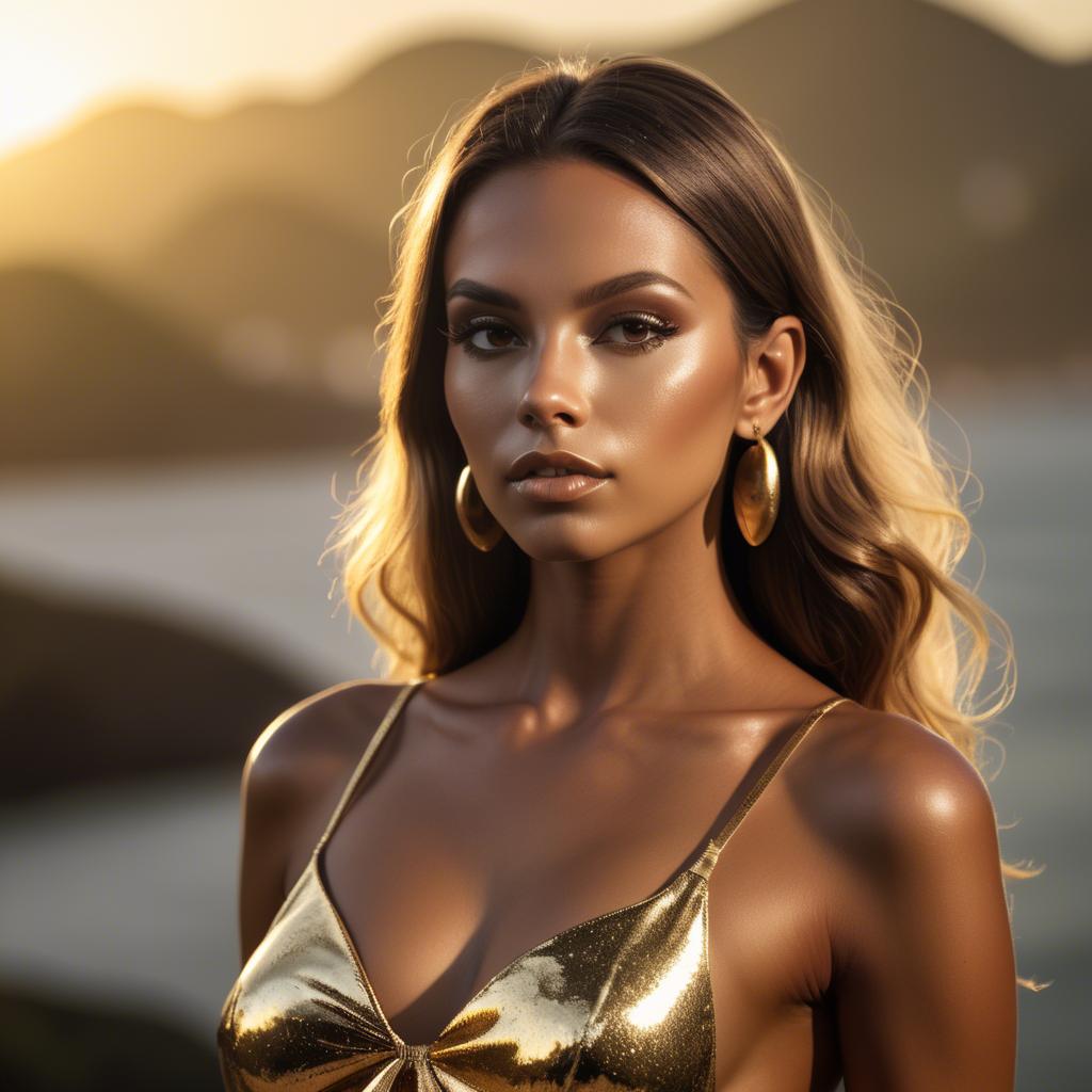 A stunning image of brazilian glamour in golden hour light.