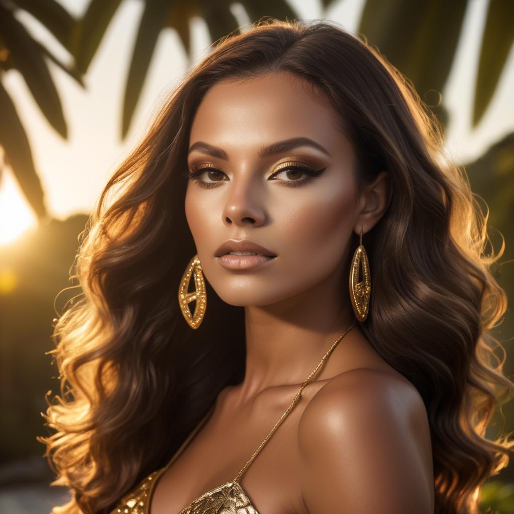 A stunning image of brazilian glamour in golden hour light.
