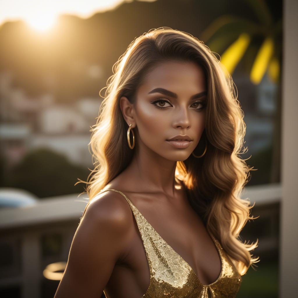 A stunning image of brazilian glamour in golden hour light.