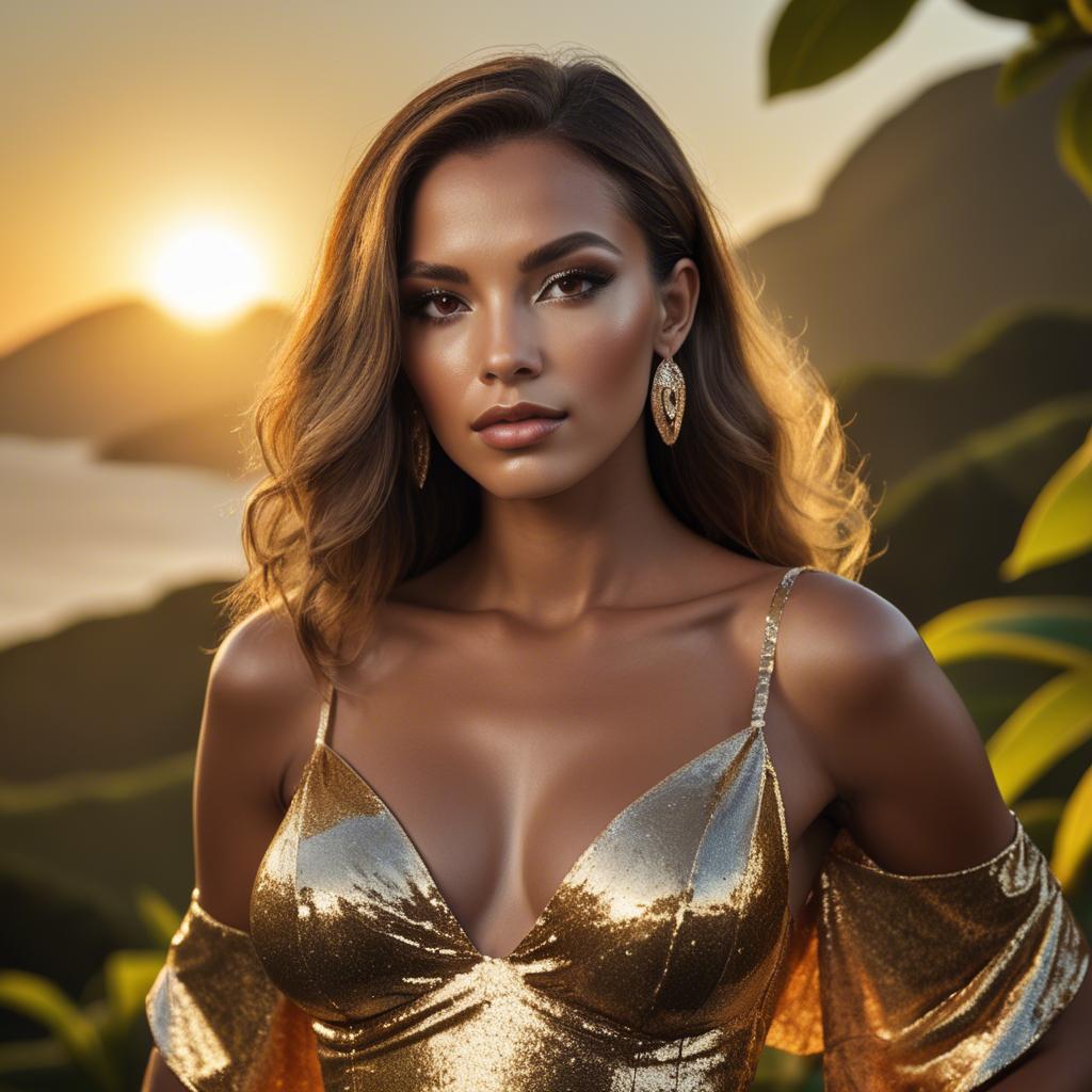 A stunning image of brazilian glamour in golden hour light.