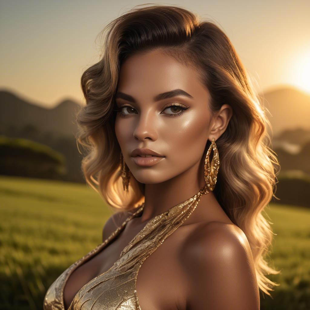 A stunning image of brazilian glamour in golden hour light.