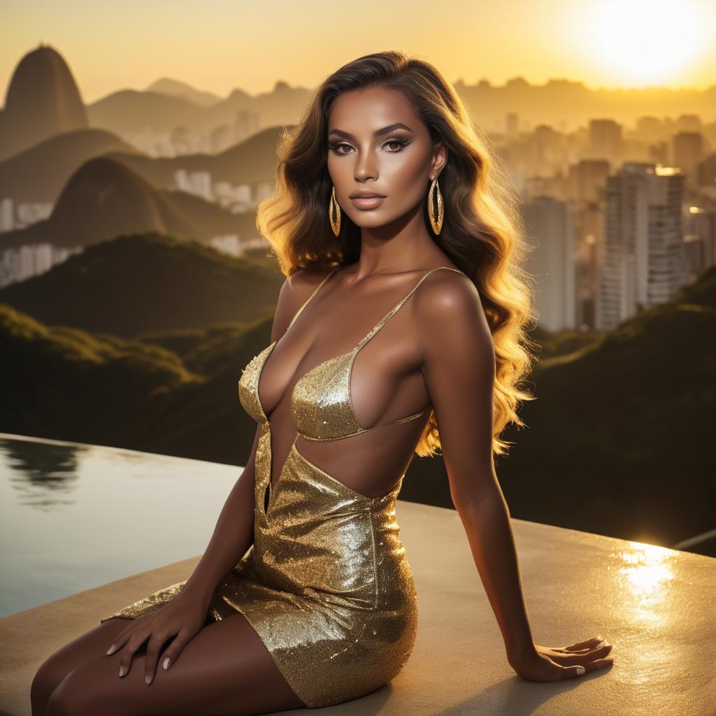 A stunning image of brazilian glamour in golden hour light.