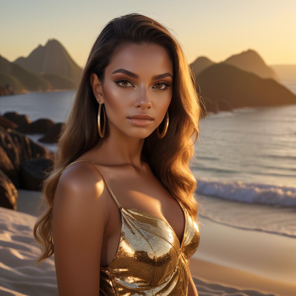 A stunning image of brazilian glamour in golden hour light.