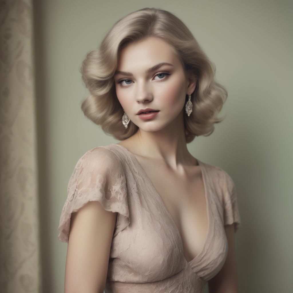 A stunning image of caucasian glamour in soft vintage hues.