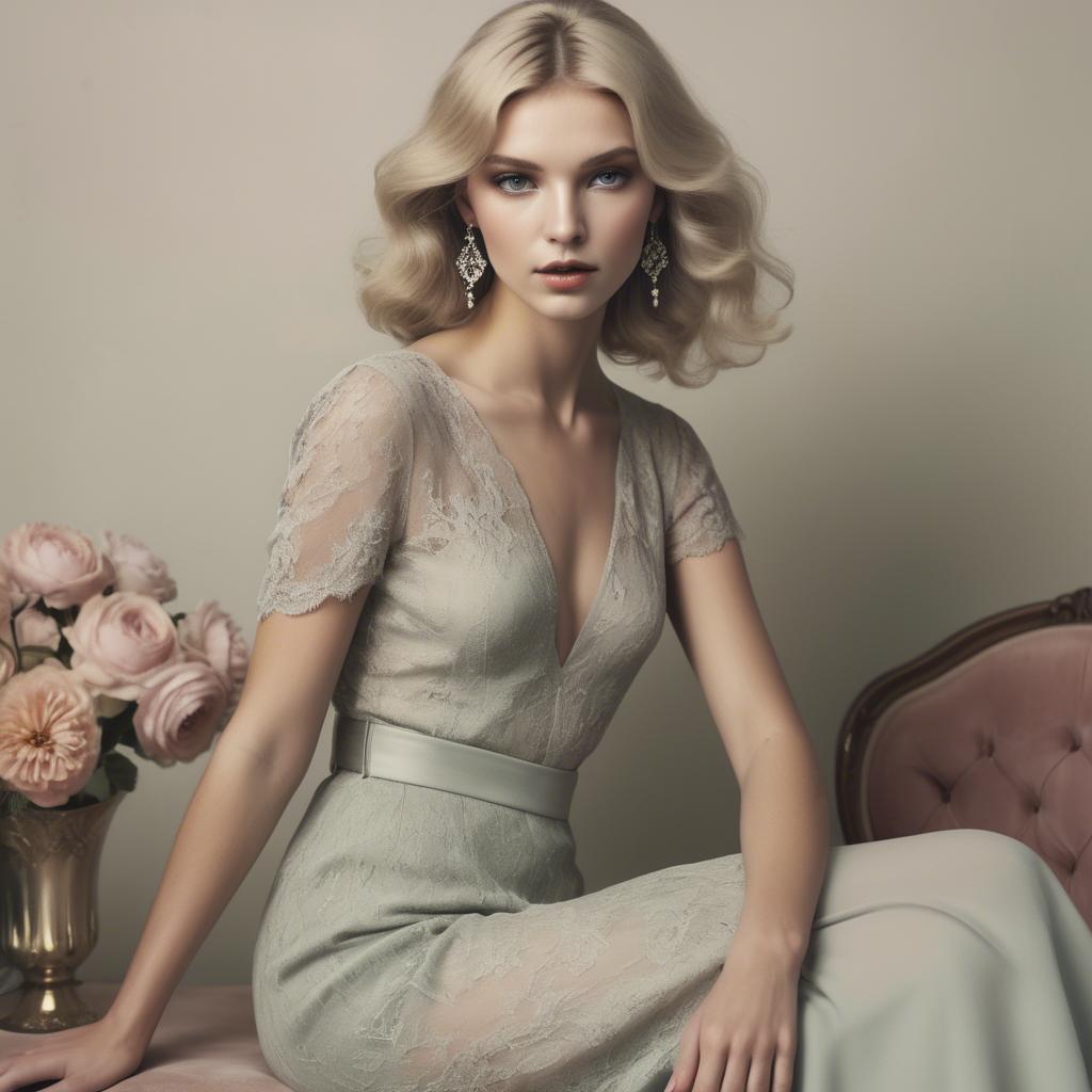 A stunning image of caucasian glamour in soft vintage hues.