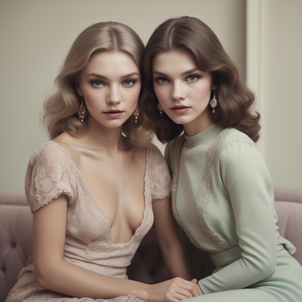 A stunning image of caucasian glamour in soft vintage hues.
