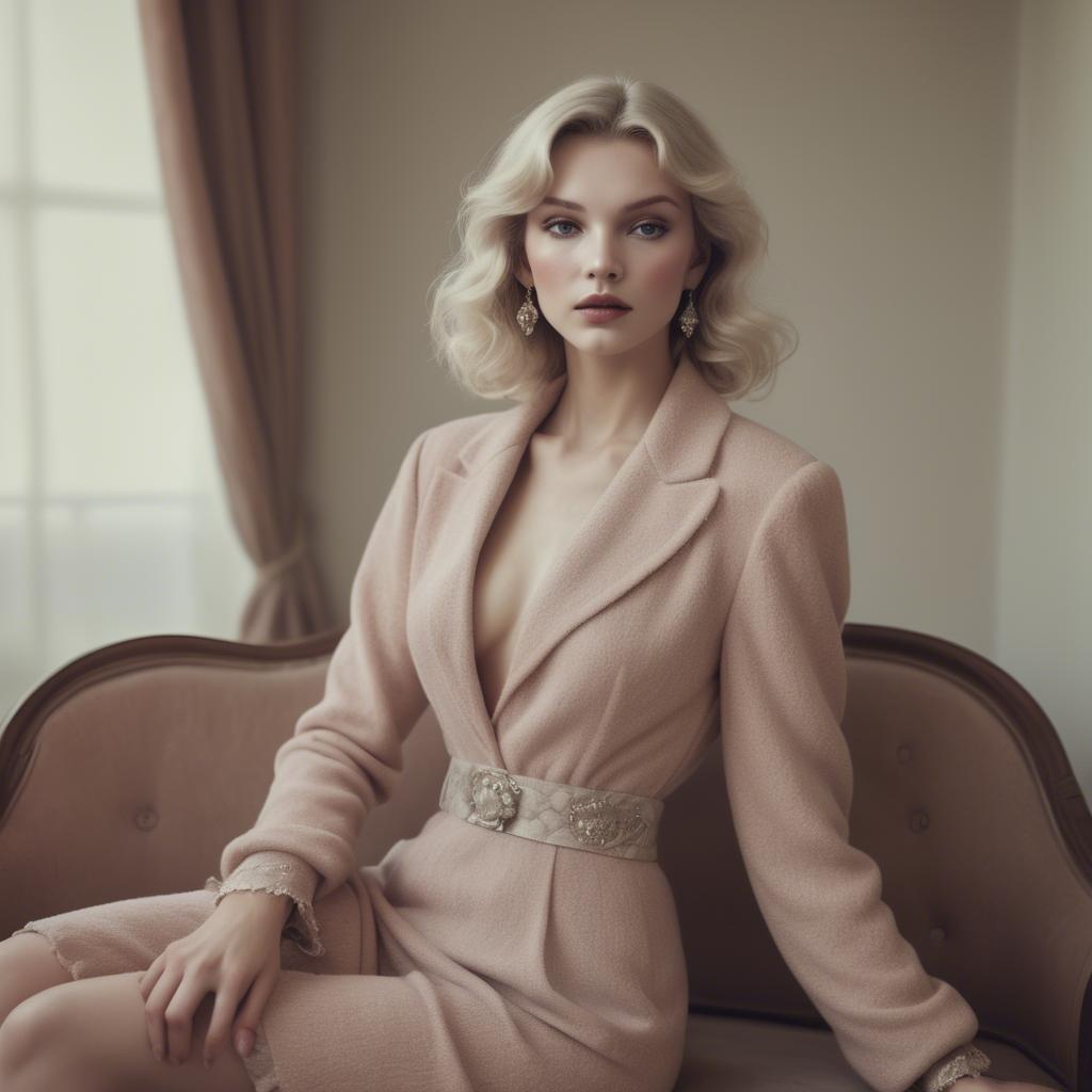 A stunning image of caucasian glamour in soft vintage hues.