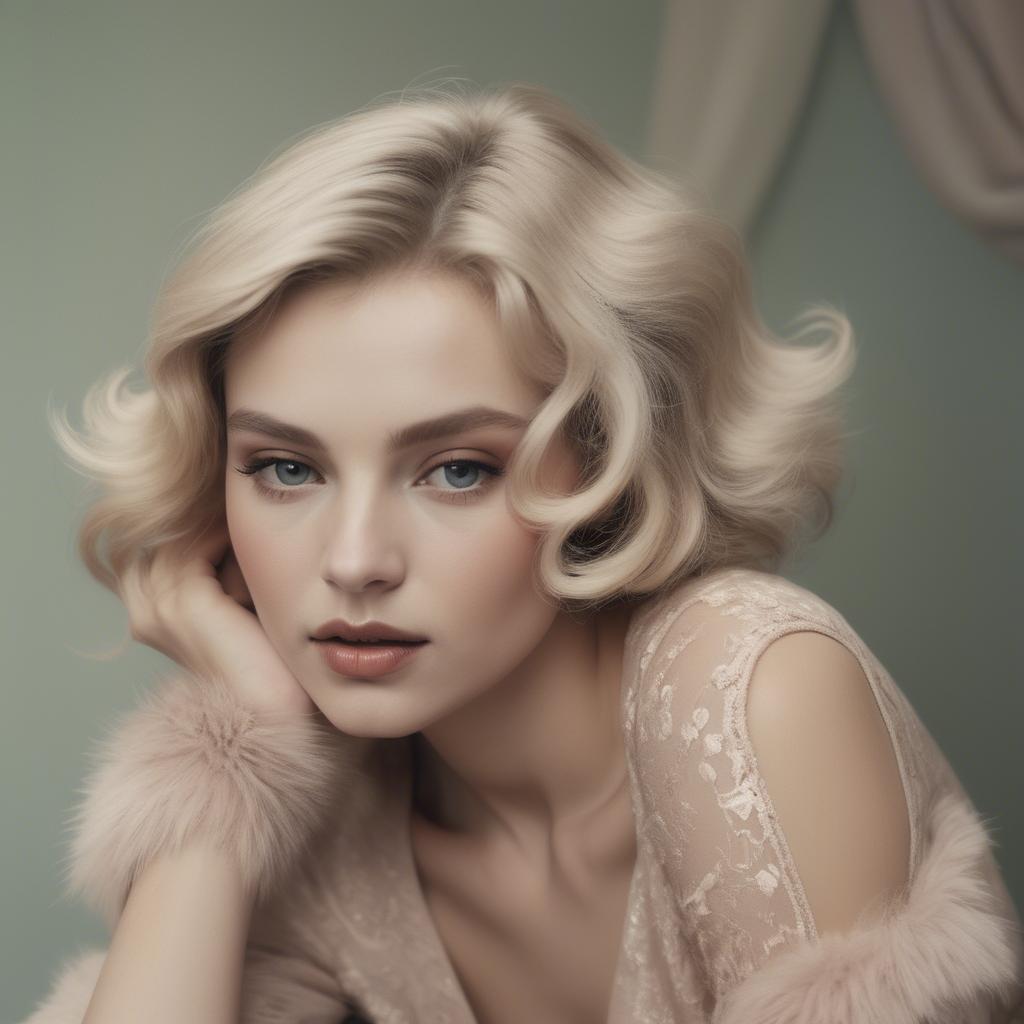 A stunning image of caucasian glamour in soft vintage hues.
