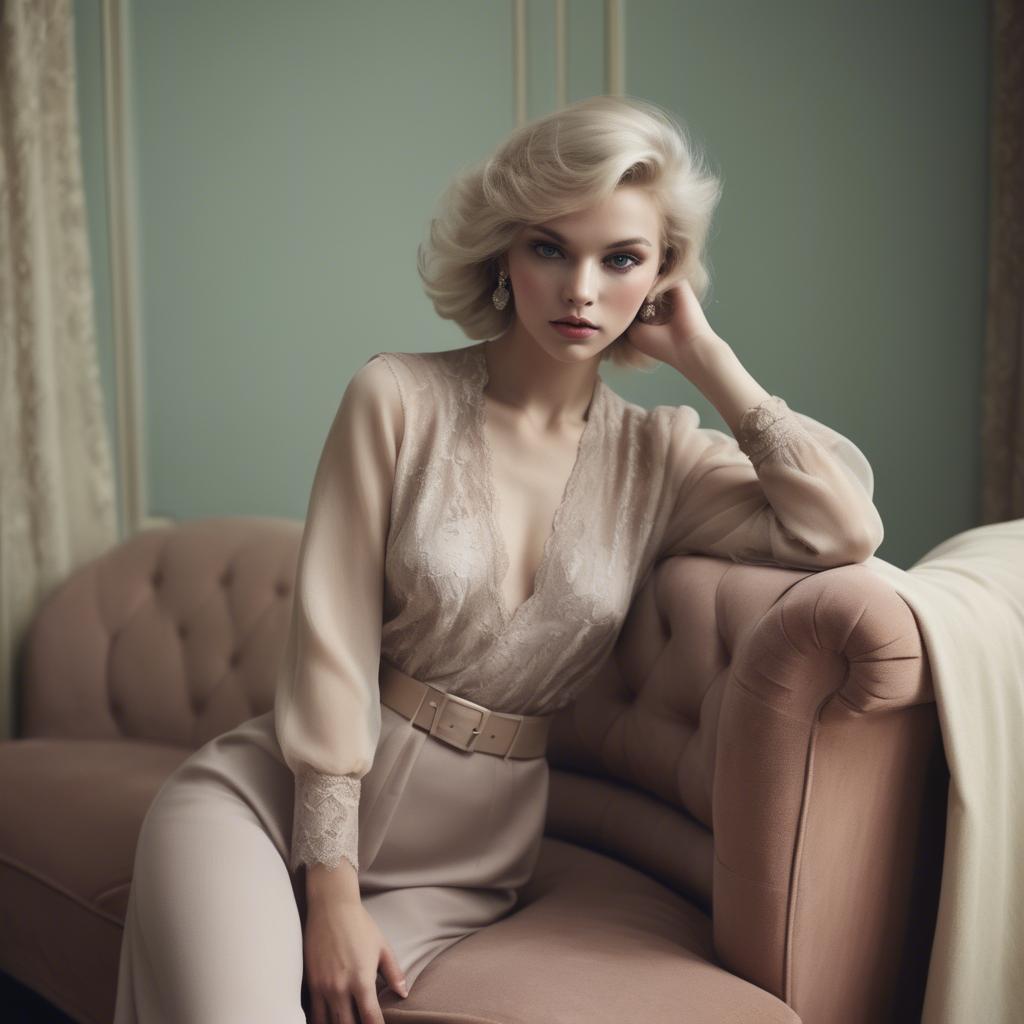 A stunning image of caucasian glamour in soft vintage hues.