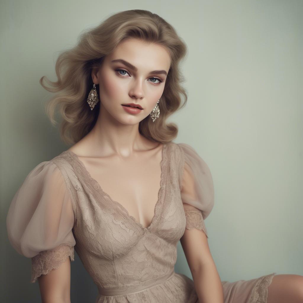 A stunning image of caucasian glamour in soft vintage hues.