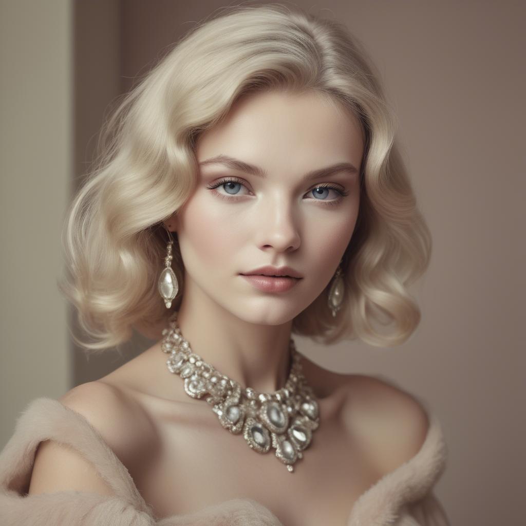 A stunning image of caucasian glamour in soft vintage hues.