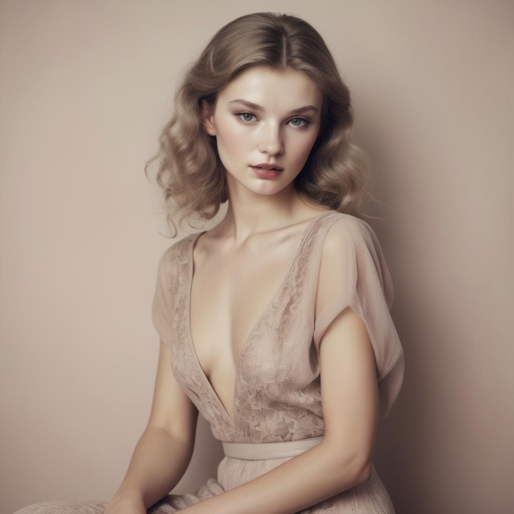 A stunning image of caucasian glamour in soft vintage hues.