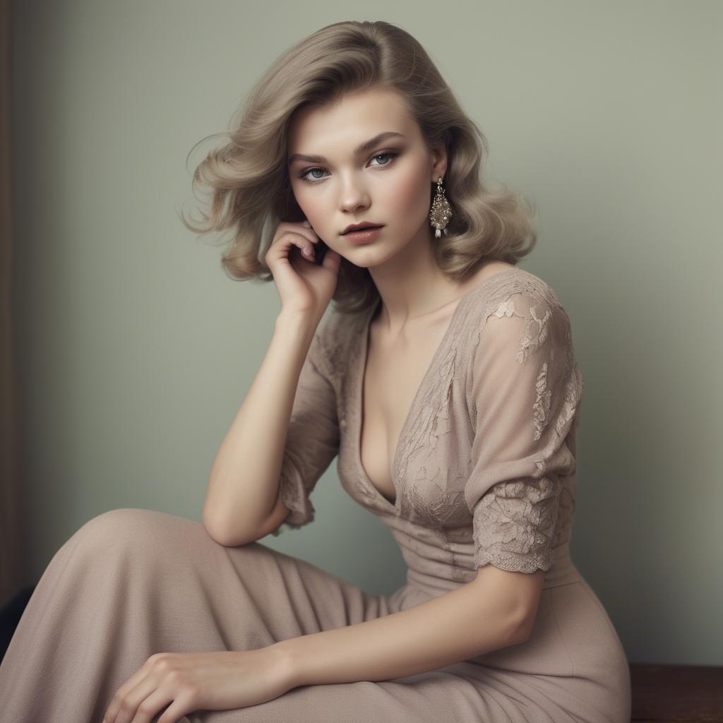 A stunning image of caucasian glamour in soft vintage hues.