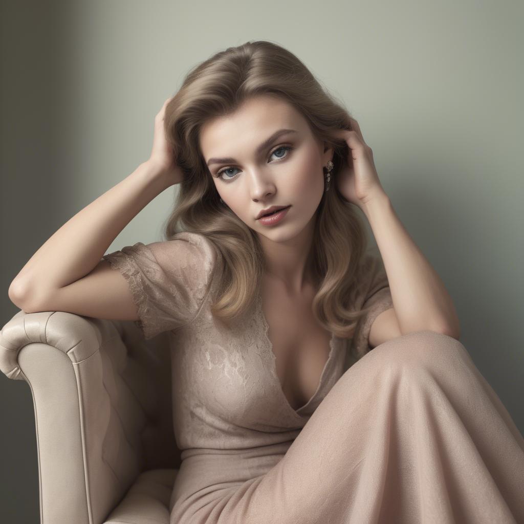A stunning image of caucasian glamour in soft vintage hues.
