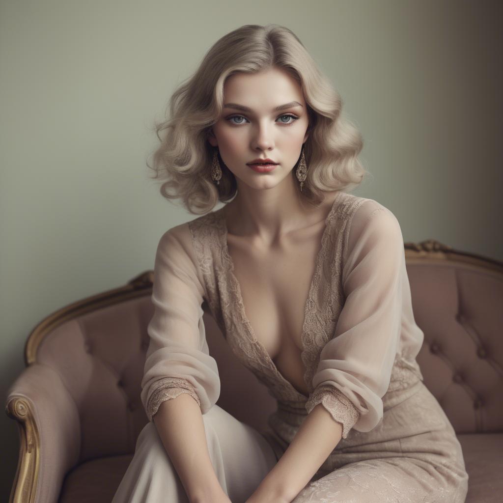 A stunning image of caucasian glamour in soft vintage hues.