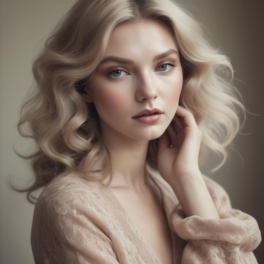 A stunning image of caucasian glamour in soft vintage hues.