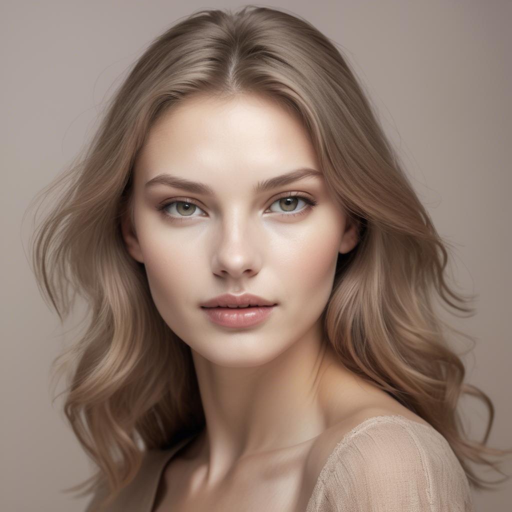 A stunning image of caucasian model in soft natural tones.