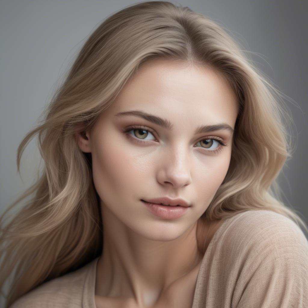 A stunning image of caucasian model in soft natural tones.