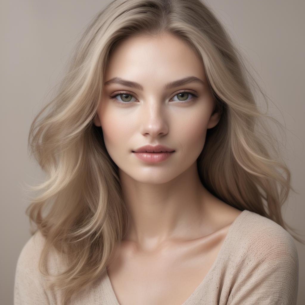 A stunning image of caucasian model in soft natural tones.