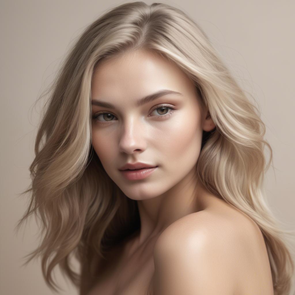 A stunning image of caucasian model in soft natural tones.