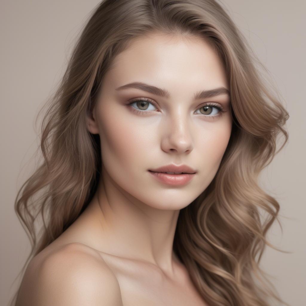 A stunning image of caucasian model in soft natural tones.