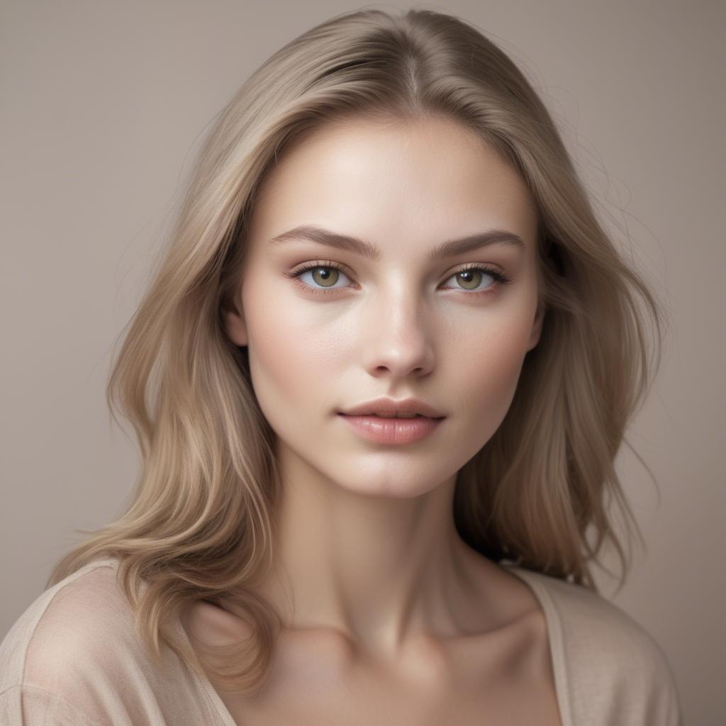 A stunning image of caucasian model in soft natural tones.