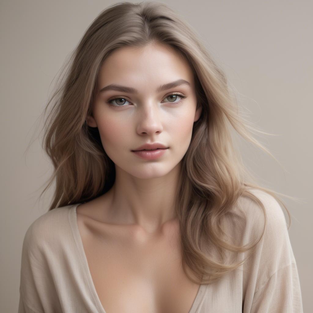 A stunning image of caucasian model in soft natural tones.