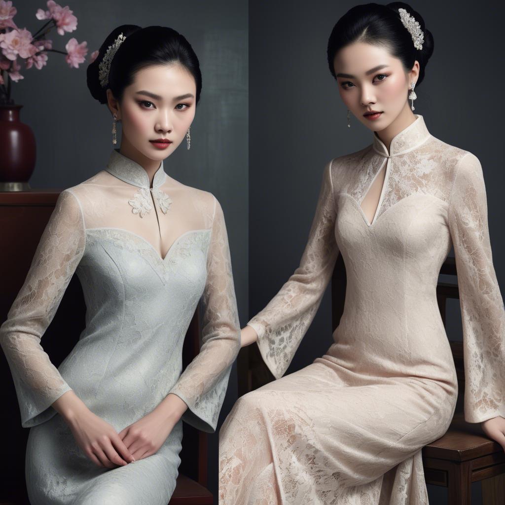 A stunning image of chinese glamour with delicate lace textures.