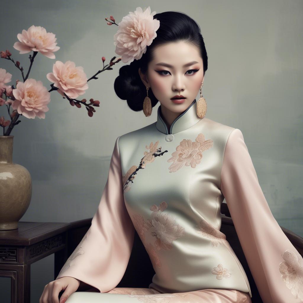 A stunning image of chinese glamour with soft textures.