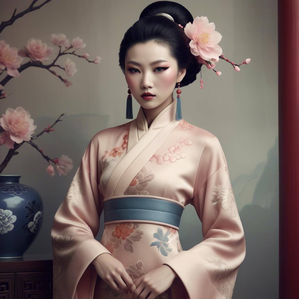 A stunning image of chinese glamour with soft textures.