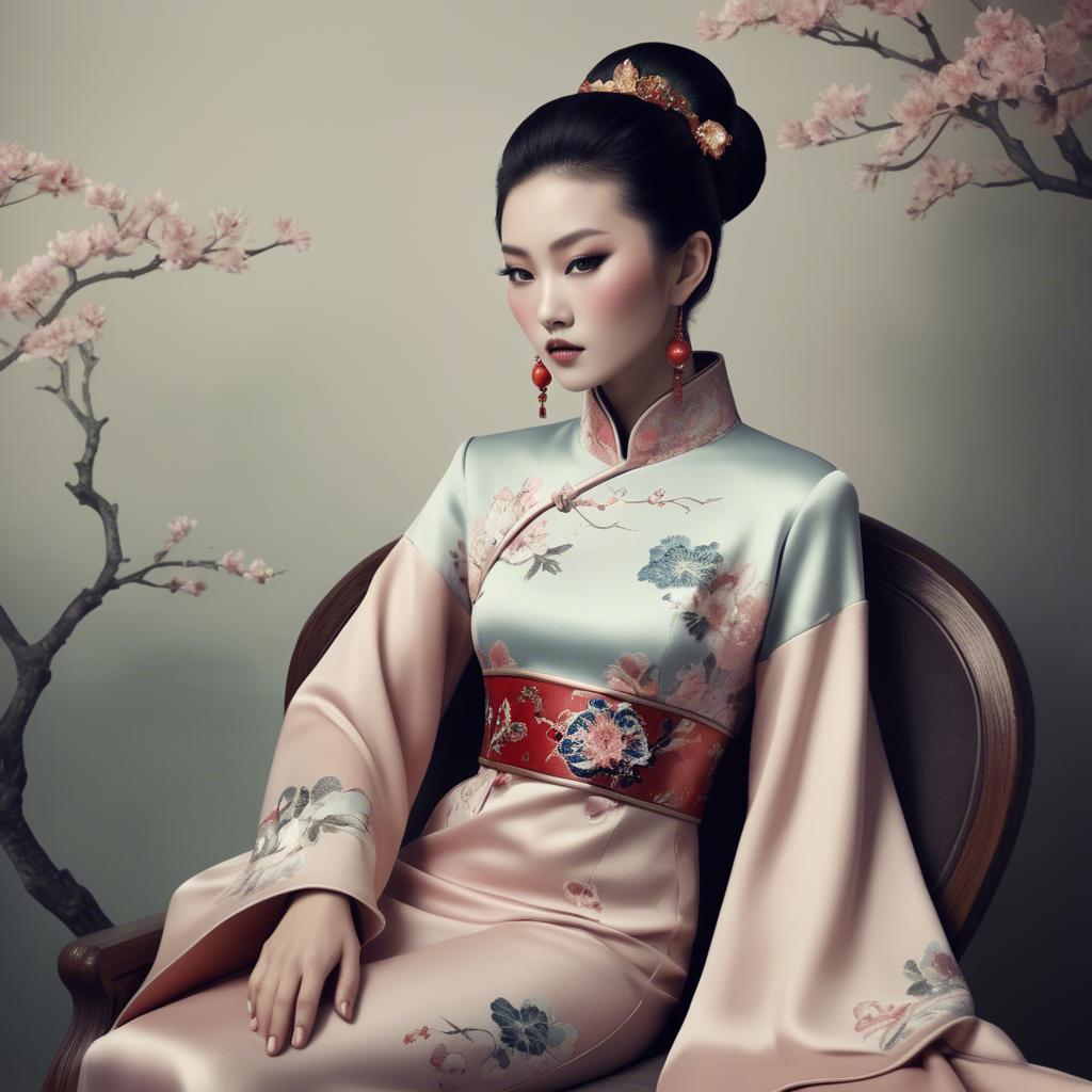 A stunning image of chinese glamour with soft textures.